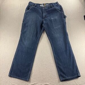 Carhartt Carpenter Jeans Mens 34x30 Blue Relaxed Fit Utility Denim Workwear